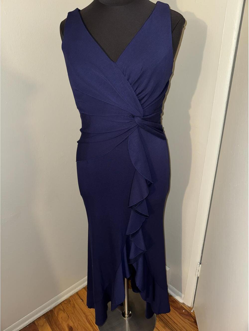 LSISI Navy Blue Ruffle Hem Formal Maxi Dress XL NWT - Picture 2 of 8